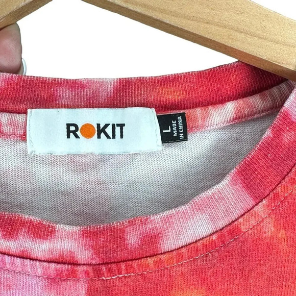 Rokit NY LA School of Fine Arts multicolored tie dyed graphic T-shirt size L - Picture 3 of 5